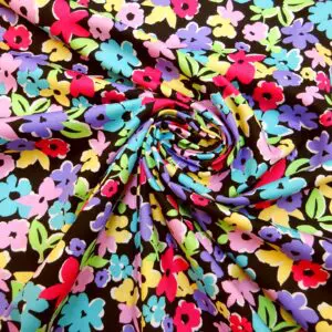 Cotton Lawn Fabric Candy Wallflowers Liberty Floral Black