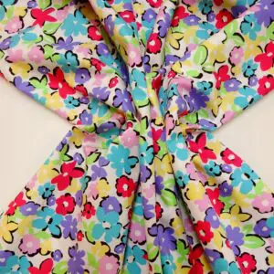 Cotton Lawn Fabric Candy Wallflowers Liberty Floral White