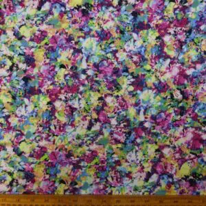 Cotton Lawn Fabric Mashed Summer Fruits Liberty Teal Puce