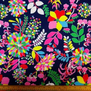 Cotton Print Fabric Carnival Explosion Navy