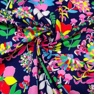 Cotton Print Fabric Carnival Explosion Navy