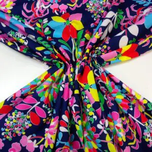 Cotton Print Fabric Carnival Explosion Navy