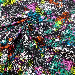 Crepe de Chine Fabric Explosive Reation Black Jade Pink
