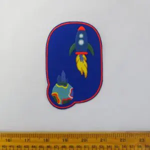 Sew On Motif Patch Rocket Royal