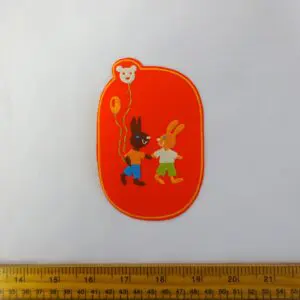 Sew On Motif Patch Bunnies Red