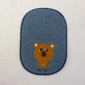 Sew On Motif Patch Bear On Light Denim