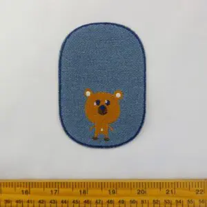 Sew On Motif Patch Bear On Light Denim