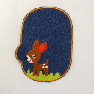 Sew On Motif Patch Deer On Dark Denim