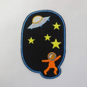 Sew On Motif Patch Space Man On Black