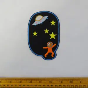 Sew On Motif Patch Space Man On Black