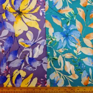 Suiting Fabric Natural Linen Floral Figi Forest