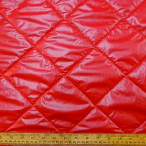 Quilting Fabric 13cm Diamond Showerproof Feel Micro Red