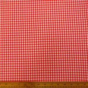 Seersucker Fabric Polyester Gingham Red