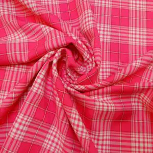 Suiting Fabric Plaid Strawberry Fields Pink