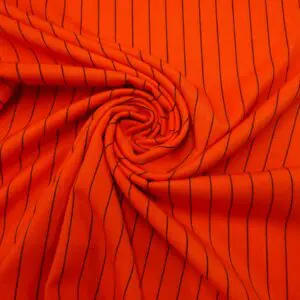 Suiting Fabric Pin Stripe Orange
