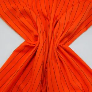 Suiting Fabric Pin Stripe Orange