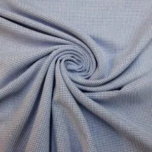 Suiting Fabric Puppy Tooth Check Denim Blue