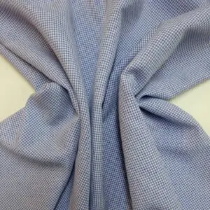 Suiting Fabric Puppy Tooth Check Denim Blue