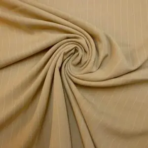 Suiting Fabric Pin Stripe Digestive Biscuit Beige