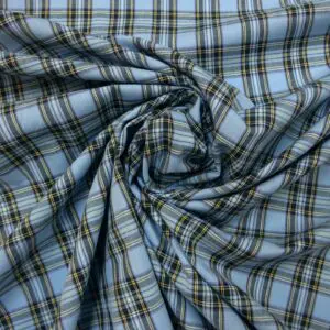 Tartan Fabric Cotton Blue Baker