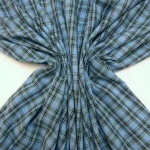 Tartan Fabric Cotton Blue Baker