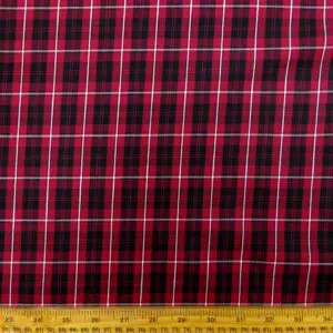 Tartan Fabric Cotton Balmoral Red