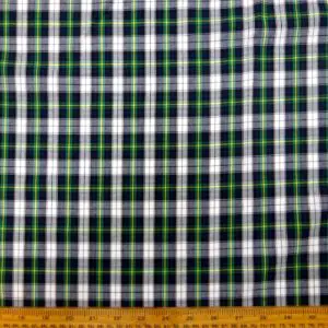 Tartan Fabric Cotton Gordon Bennett Navy Green