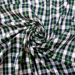 Tartan Fabric Cotton Gordon Bennett Navy Green