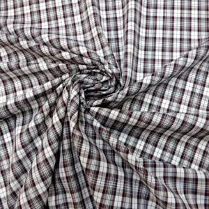Tartan Fabric Cotton Whiskey Galore White Grey Wine