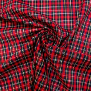 Tartan Fabric Cotton Red Rufus