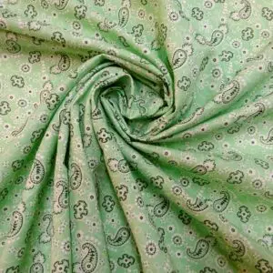 Cotton Poplin Fabric Bandana Print Mint