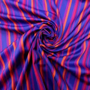 Cotton Fabric Moroccan Woven Stripe Purple/Orange