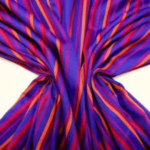 Cotton Fabric Moroccan Woven Stripe Purple/Orange