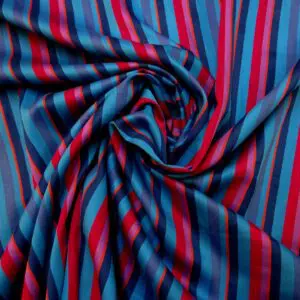 Cotton Fabric Moroccan Woven Stripe Turquoise/Cerise