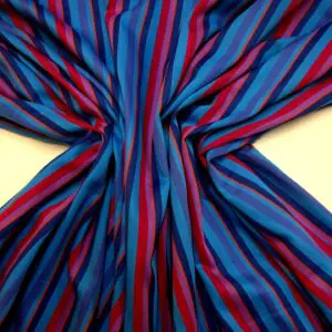 Cotton Fabric Moroccan Woven Stripe Turquoise/Cerise