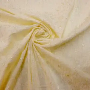 Polyester Cotton Fabric Crinkle Burnt Out Pansy With Embroidery Cream