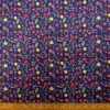 Brushed Cotton Fabric Floral Hideaway Blue Background