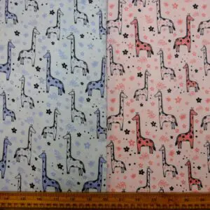 Brushed Cotton Fabric Winceyette Giraffes