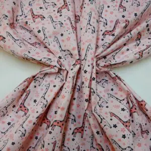 Brushed Cotton Fabric Winceyette Giraffes Pink