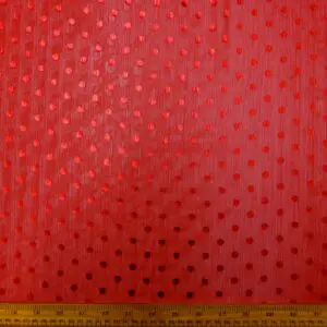 Chiffon Fabric Soft Crinkle Chiffon With Shiny Spot Red