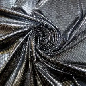 Computer Foil Jersey Fabric Ricochet Studs Black/Silver