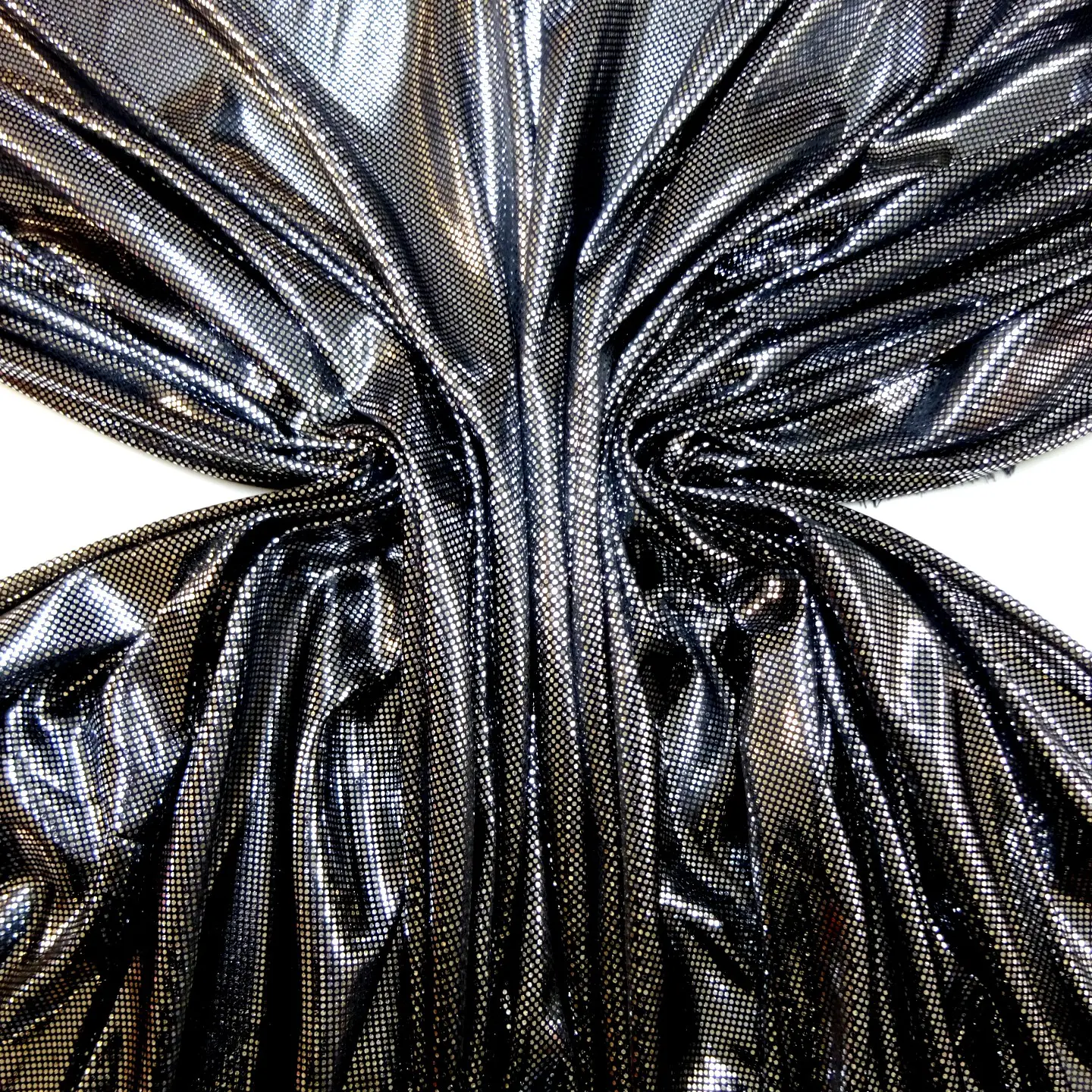 Computer Foil Jersey Fabric Ricochet Studs Black/Silver