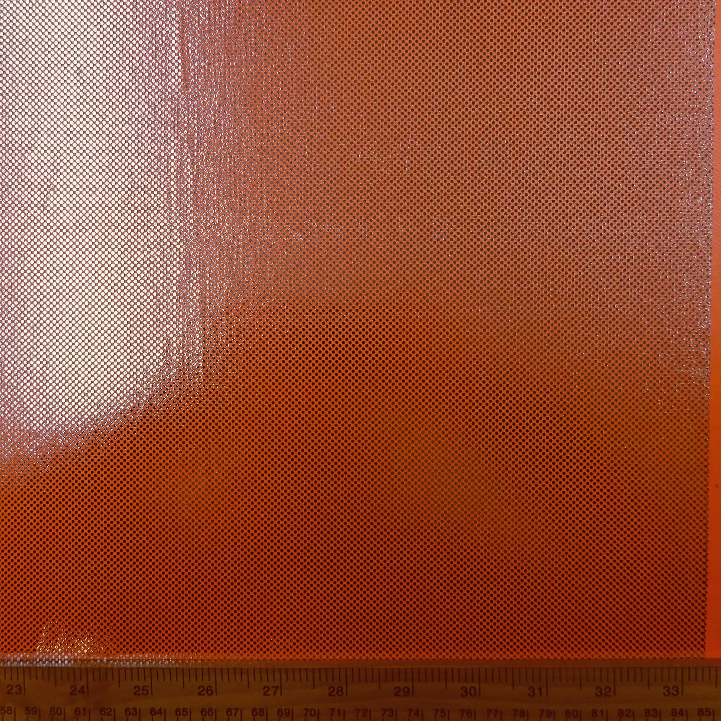 Computer Foil Jersey Fabric Ricochet Studs Neon Orange/Silver