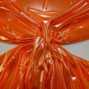 Computer Foil Jersey Fabric Ricochet Studs Neon Orange/Silver