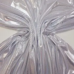 Computer Foil Jersey Fabric Ricochet Studs White/Silver