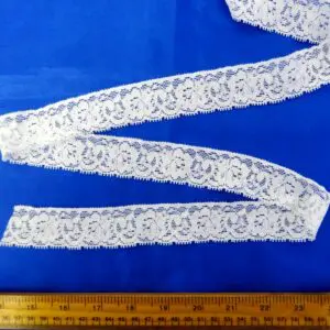 Lace Trimming 3cm Wide Stretch Daphne White