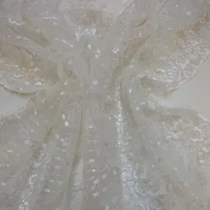 Lace Fabric Bridal Scalloped Sequinned Agatha Ivory