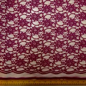 Corded Lace Fabric Bark Juice Dark Cerise