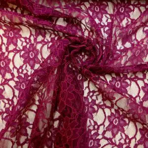 Corded Lace Fabric Bark Juice Dark Cerise
