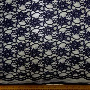 Corded Lace Fabric Bark Juice Navy